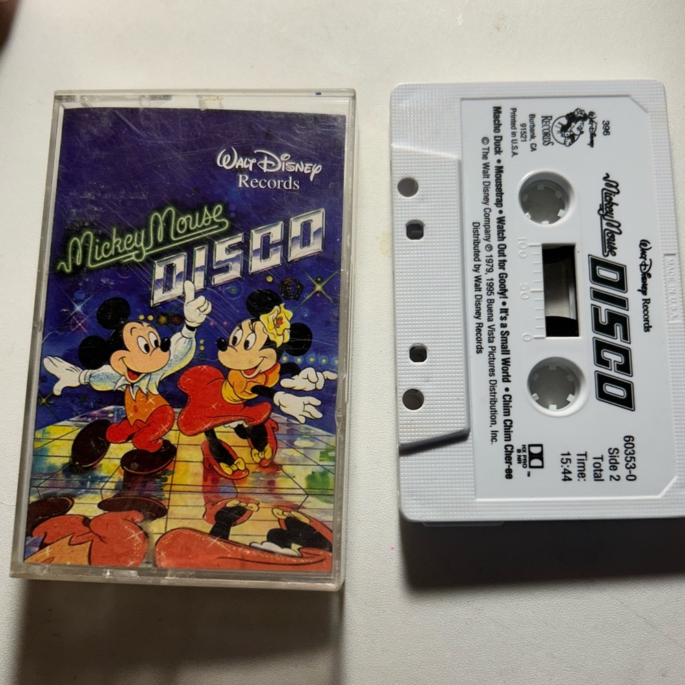 Vintage 1995 Mickey Mouse Disco Cassette Tape Walt Disney Records